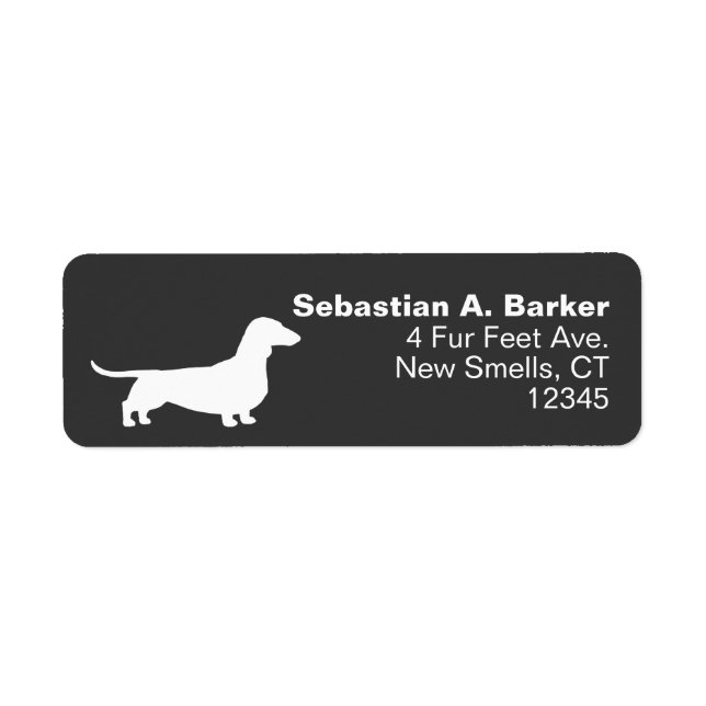 Étiquette Dachshund Silhouette | Wiener Dog Adresse de retou (Devant)