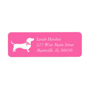Étiquette Dachshund Wiener Chien Baby shower fille rose