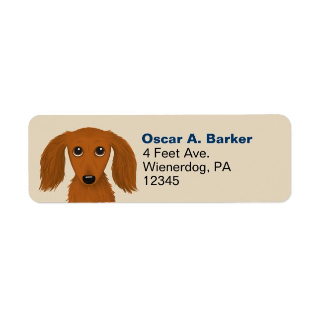 Étiquette Dachshund | Wiener Dog Adresse de retour (Devant)