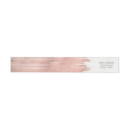 Étiquette d'adresse à enroulement Rose Gold Brushs