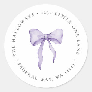 Étiquette d'adresse à ruban lavande Baby Shower Au