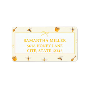 Étiquette d'adresse abeille à miel fantaisie arc-e