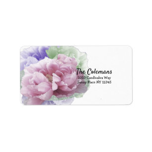 Étiquette d'adresse Bouquet de Pivoines
