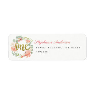 Étiquette d'adresse Couronne Rose Or pour Premier