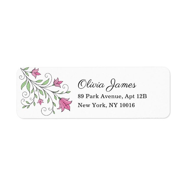 Étiquette d'adresse de Baby Shower Rose Canterbury (Devant)