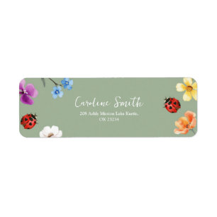 Étiquette d'adresse de Baby Shower Wildflower Love
