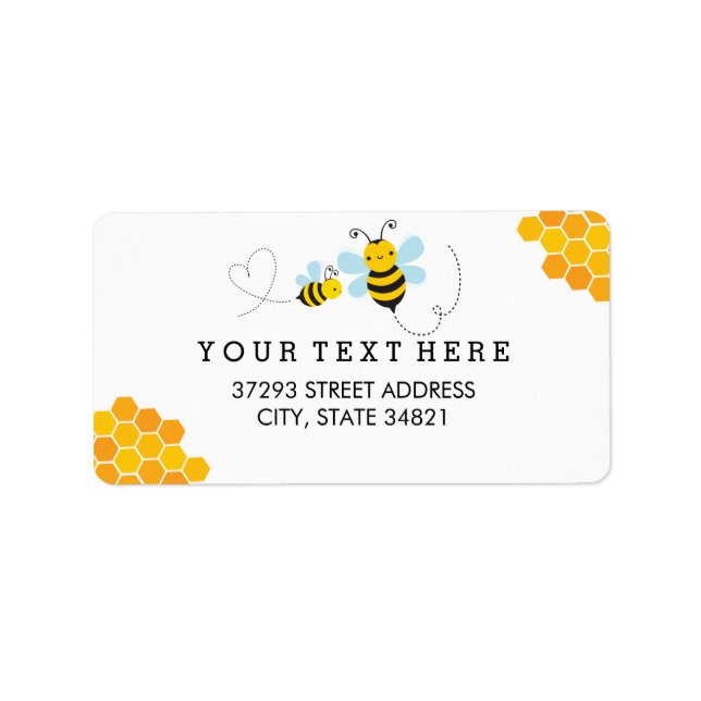 Étiquette d'adresse de l'abeille à miel (Devant)