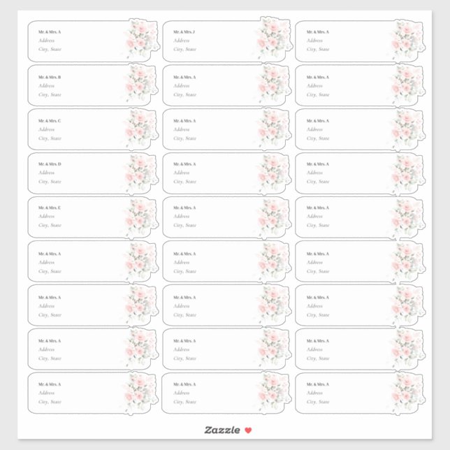 Étiquette d'adresse de l'invité de la délicate flo (Feuille)
