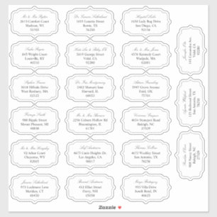Étiquette d'adresse de l'invité de mariage de form