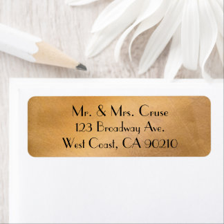 Étiquette d'adresse de mariage en or rose, design