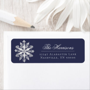 Étiquette d'adresse de mariage flocon de neige min