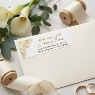 Étiquette d'adresse de mariage musulmane Élégance