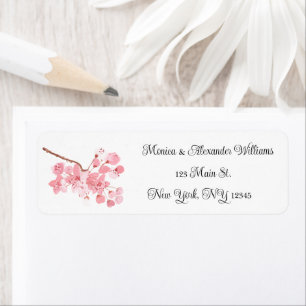 Étiquette d'adresse de retour aquarelle Fleur de c