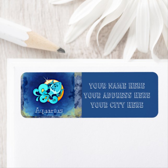 Étiquette d'adresse de retour Aquarius (En situation)