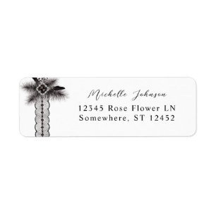 Étiquette d'adresse de retour Black Feather & Lace