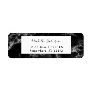 Étiquette d'adresse de retour Black Marble 2