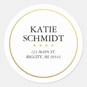Étiquette d'adresse de retour blanc avec Faux Gold