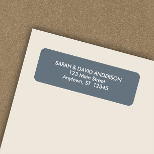 Étiquette d'adresse de retour bleu foncé simple