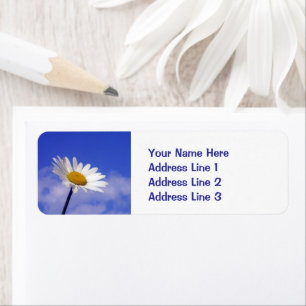 Étiquette d'adresse de retour Blue Sky Daisy
