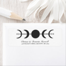 Étiquette d'adresse de retour Boho Moon Phase Wicc
