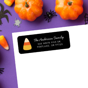 Étiquette d'adresse de retour bonbon d'Halloween C