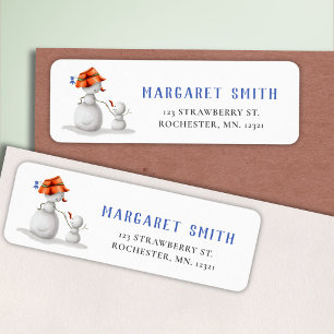 Étiquette d'adresse de retour Bonhomme de neige gr