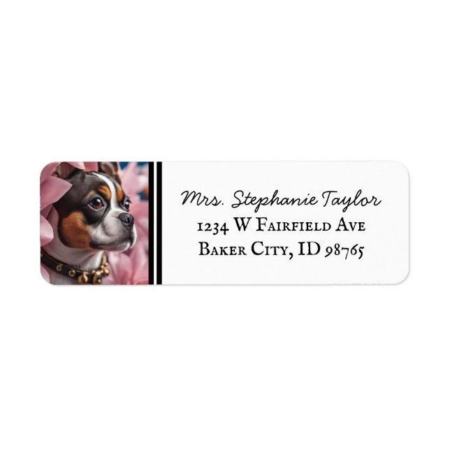 Étiquette d'adresse de retour Boston Terrier (Devant)
