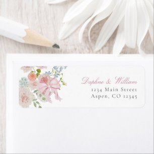 Étiquette d'adresse de retour Bows and Wildflowers