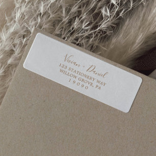 Étiquette d'adresse de retour Brown minimaliste