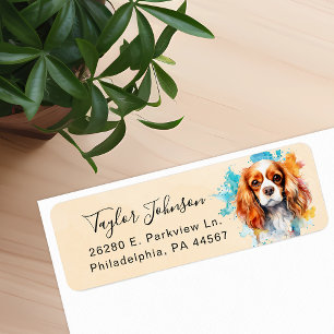 Étiquette d'adresse de retour Cavalier King Charle