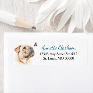 Étiquette d'adresse de retour Chien Shar-Pei Papil