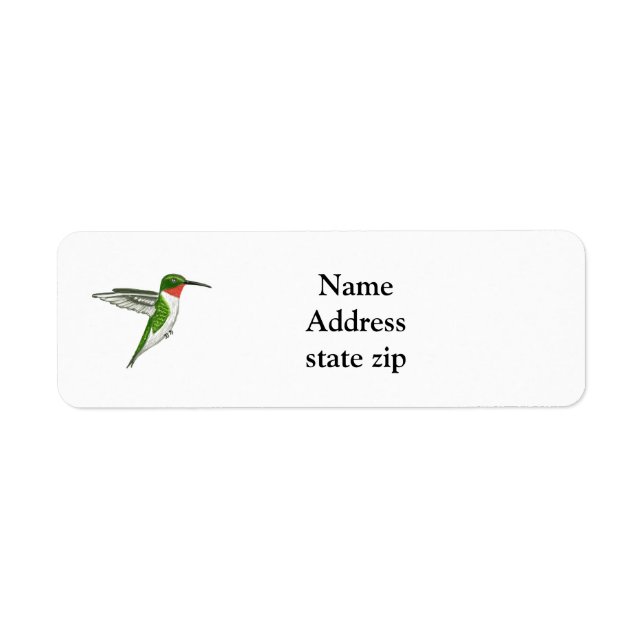 Étiquette d'adresse de retour Colibri, autocollant (Devant)