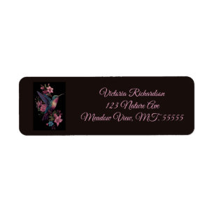 Étiquette d'adresse de retour Colibri Floral