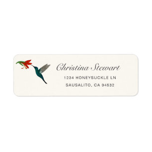 Étiquette d'adresse de retour Colibri Turquoise