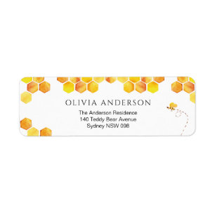 Étiquette d'adresse de retour d'abeilles miel