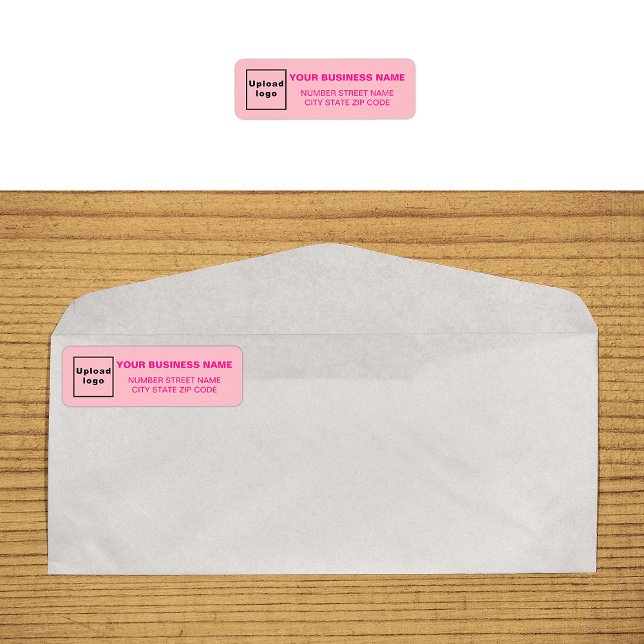 Étiquette d'adresse de retour d'affaires rose mono (Monochrome pink return address label on envelope)