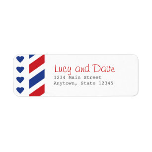 Étiquette d'adresse de retour d'Airmail avec coeur
