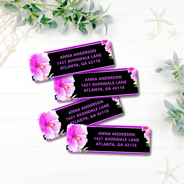 Étiquette d'adresse de retour d'anniversaire Aloha (Créateur téléchargé)