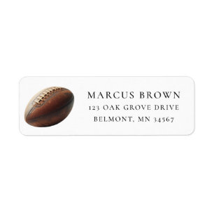 Étiquette d'adresse de retour de ballon de rugby a