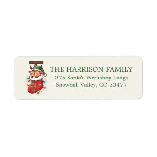 Étiquette d'adresse de retour de bas de Noël Chibi
