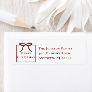 Étiquette d'adresse de retour de cadeau de Noël av