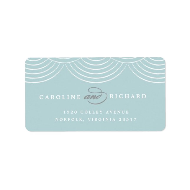 Étiquette d'adresse de retour de chaîne Art déco (Devant)