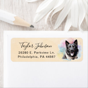 Étiquette d'adresse de retour de chien Akita