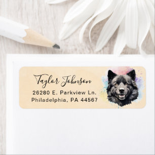 Étiquette d'adresse de retour de chien Akita