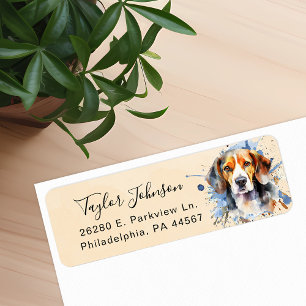 Étiquette d'adresse de retour de chien Beagle