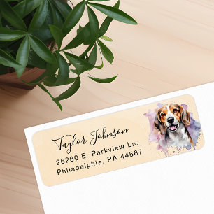 Étiquette d'adresse de retour de chien Beagle