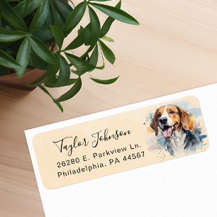 Étiquette d'adresse de retour de chien Beagle