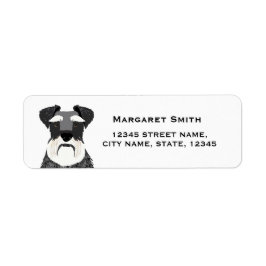 étiquette d'adresse de retour de chien schnauzer
