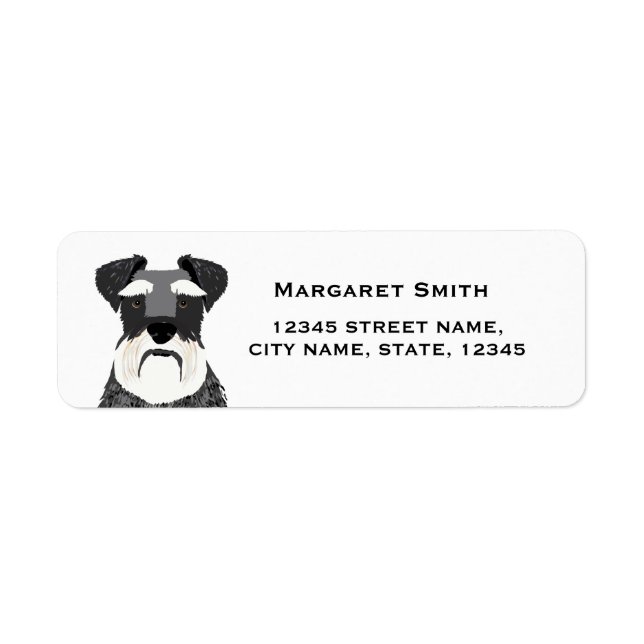 étiquette d'adresse de retour de chien schnauzer (Devant)