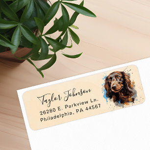 Étiquette d'adresse de retour de chien teckel